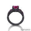 Modern Vintage 14K Matte Black Gold 1.0 Ct Pink Sapphire Solitaire Ring R322-14KMBGPS-2