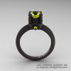 Classic Victorian 14K Black Gold 1.0 Ct Yellow Topaz Solitaire Engagement Ring R506-14KBGYT-2