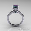 Classic Victorian 14K White Gold 1.0 Ct Color Change  Alexandrite Solitaire Engagement Ring R506-14KWGAL-2