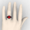 Italian 14K Matte Black Gold 1.0 Ct Rubies Engagement Ring Wedding Ring R280-14KMBGR-4