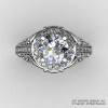 Italian 14K White Gold 1.0 Ct Cubic Zirconia Diamond Engagement Ring Wedding Ring R280-14KWGDCZ-3