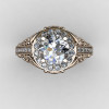 Italian 14K Rose Gold 1.0 Ct Cubic Zirconia Diamond Engagement Ring Wedding Ring R280-14KRGDCZ-3