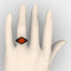 Italian 14K Black Gold 1.0 Ct Orange Sapphire Engagement Ring Wedding Ring R280-14KBGOS-4