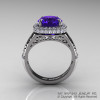 High Fashion 14K White Gold 3.0 Ct Tanzanite Diamond Designer Wedding Ring R407-14KWGDTA-2