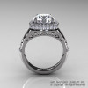 High Fashion 14K White Gold 3.0 Ct Cubic Zirconia Diamond Designer Wedding Ring R407-14KWGDCZ-2