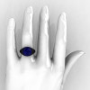 High Fashion 14K Black Gold 3.0 Ct Blue Sapphire Designer Wedding Ring R407-14KBGBS-4