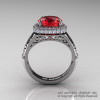 High Fashion 14K White Gold 3.0 Ct Ruby Diamond Designer Wedding Ring R407-14KWGDR-2