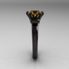 Modern Antique 14K Black Gold 1.5 Ct Citrine Designer Solitaire Engagement Ring AR127-14KBGCI-3