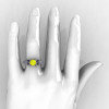 Classic 14K White Gold 1.0 Ct Yellow Sapphire Diamond Solitaire Wedding Ring R410-14KWGDYS-4