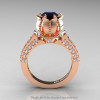 Classic 14K Rose Gold 1.0 Ct Black and White Diamond Solitaire Wedding Ring R410-14KRGDBD-2