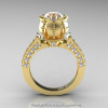 Classic 14K Yellow Gold 1.0 Ct White Sapphire Diamond Solitaire Wedding Ring R410-14KYGDWS-2