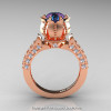 Classic 14K Rose Gold 1.0 Ct Alexandrite Diamond Solitaire Wedding Ring R410-14KRGDAL-2