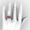 Classic 14K White Gold 1.0 Ct Pink and Yellow Sapphire Solitaire Wedding Ring R410-14KWGYSPS-4