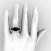 Classic 14K Black Gold 1.0 Ct Black Diamond Solitaire Wedding Ring R410-14KBGBD-4