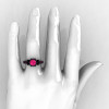 Classic 14K Black Gold 1.0 Ct Pink Sapphire Solitaire Wedding Ring R410-14KBGPS-4