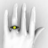 Classic 14K Black Gold 1.0 Ct Yellow Sapphire Solitaire Wedding Ring R410-14KBGYS-4