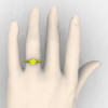 Classic 14K White Gold 1.0 Ct Yellow Sapphire Cluster Solitaire Ring R258-14KWGYS-4