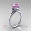 Art Masters 14K White Gold 3.0 Ct Light Pink Sapphire Dragon Engagement Ring R601-14KWGLPS-2