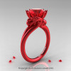 Modern Dragon 14K Red Gold 3.0 Ct Rubies Designer Engagement Ring R601-14KRGR-2