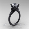 Art Masters 14K Black Gold 3.0 Ct White Sapphire Diamond Dragon Engagement Ring R601-14KBGDWS-2