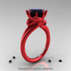 Art Masters 14K Red Gold 3.0 Ct Black Diamond Dragon Engagement Ring R601-14KRGBD-2