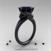 Art Masters 14K Black Gold 3.0 Ct Black Moissanite Dragon Engagement Ring R601-14KBGBM-2