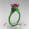 Art Masters 14K Green Gold 3.0 Ct Pink Sapphire Military Dragon Engagement Ring R601-14KGGPS-2