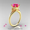 Art Masters 18K Yellow Gold 3.0 Ct Pink Sapphire Dragon Engagement Ring R601-18KYGPS-2