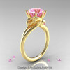 Art Masters 18K Yellow Gold 3.0 Ct Light Pink Sapphire Dragon Engagement Ring R601-18KYGLPS-2