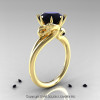 Art Masters 14K Yellow Gold 3.0 Ct Black Diamond Dragon Engagement Ring R601-14KYGBD-2