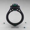 Caravaggio 14K Black Gold 1.0 Ct Russian Alexandrite Engagement Ring Wedding Ring R621-14KBGAL-3