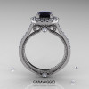 Caravaggio 14K White Gold 1.0 Ct Black and White Diamond Engagement Ring Wedding Ring R621-14KWGDBD-2