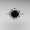 Caravaggio 14K White Gold 1.0 Ct Black and White Diamond Engagement Ring Wedding Ring R621-14KWGDBD-3