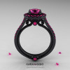 Caravaggio 14K Black Gold 1.0 Ct Pink Sapphire Engagement Ring Wedding Ring R621-14KBGBPS-2