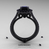 Caravaggio 14K Black Gold 1.0 Ct Black Diamond Engagement Ring Wedding Ring R621-14KBGBD-2