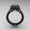 Caravaggio 14K Black Gold 1.0 Ct White Sapphire Diamond Engagement Ring Wedding Ring R621-14KBGDWS-2