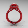 Caravaggio 14K Red Gold 1.0 Ct Ruby Diamond Engagement Ring Wedding Ring R621-14KRGDR-2