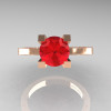 Modern Armenian 14K Rose Gold Black Gold Lace 1.0 Ct Ruby Solitaire Engagement Ring R308-14KRGBGR-3