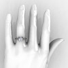 Modern Armenian 14K White Gold Lace 1.0 Ct Cubic Zirconia Solitaire Engagement Ring R308-14KWGCZ-4