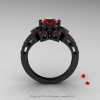 Art Deco 14K Black Gold 1.0 Ct Rubies Wedding Ring Engagement Ring R286-14KBGR-2