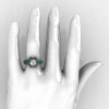 Art Deco 950 Platinum 1.0 Ct Russian CZ Emerald Wedding Ring Engagement Ring R286-PLATEMCZ-4