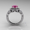Art Deco 14K White Gold 1.0 Ct Pink Sapphire Wedding Ring Engagement Ring R286-14KWGPS-2