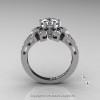 Art Deco 950 Platinum 1.0 Ct Russian CZ Diamond Wedding Ring Engagement Ring R286-PLATDCZ-2