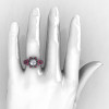 Art Deco 950 Platinum 1.0 Ct White and Pink Sapphire Wedding Ring Engagement Ring R286-PLATWPS-4