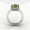 Modern 14K White Gold Gorgeous Solitaire Bridal Ring with a 2.0 Carat Yellow Sapphire Center Stone R66N-14KWGYS-2