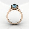 Modern 14K Rose Gold Gorgeous Solitaire Bridal Ring with a 2.0 Carat Blue Topaz Center Stone R66N-14KRGBT-2