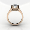 Modern 14K Rose Gold Gorgeous Solitaire Bridal Ring with a 2.0 Carat White Sapphire Center Stone R66N-14KRGWS-2