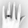 Modern 14K Black Gold Luxurious and Simple Engagement Ring or Wedding Ring with a 1.0 Ct Black Diamond Center Stone R668-14KBGBD-4