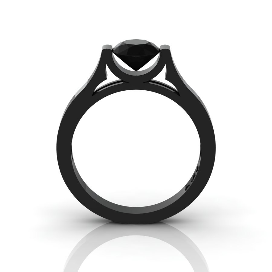 Men's & Women's Eternity Diamond Wedding Ring in Black Ceramic Half Round  Rose Gold 10K 6.5mm 15 Diamonds 0.15ct Size 10 | MADANI Rings