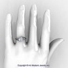 Modern French 14K White Gold 1.0 Ct White Sapphire Emerald Engagement Ring Wedding Ring R376-14KWGEMWS-5